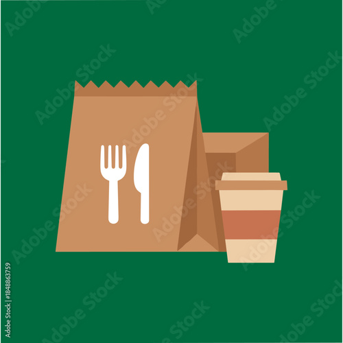 Meal pack icon logo flat vector design