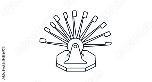 Golf Club Display Stand Icon Vector Illustration