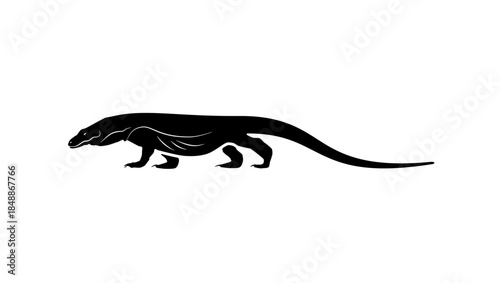 Komodo Dragon symbol ,black isolated silhouette