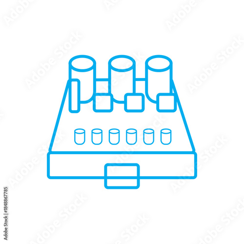 Petroleum Laboratory Flasks and Caps Vector Icon