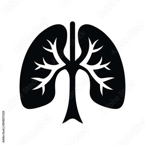 Eco Health Concept Showing Tree Forming Human Lungs Symbol Of Clean Air Line Art Vector illustration