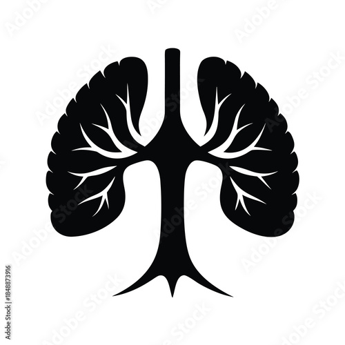 Environmental Awareness Concept With Lung Shaped Tree Representing Life And Oxygen Line Art Vector illustration