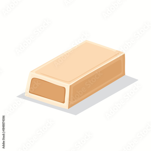 Rectangular Creamy Sweet Candy Bar Illustration for Confectionery or Dessert Designs