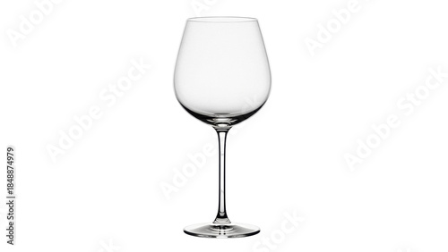 Tablou pe pânză Elegant wine glass isolated PNG on transparent background, crystal stemware for