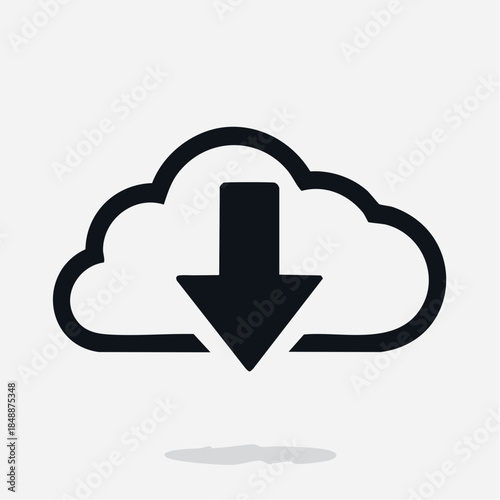 Icône téléchargement de données, Cloud, transfert de données, chargement   