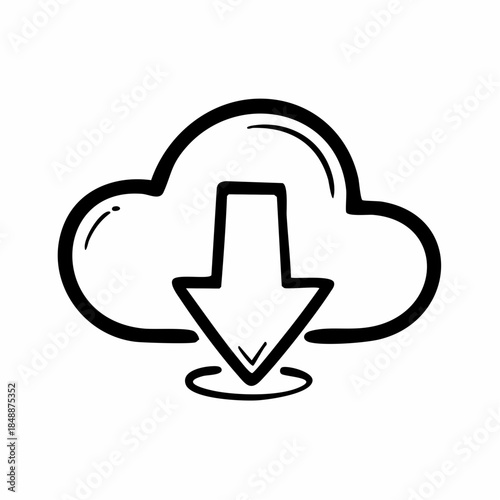Icône téléchargement de données, Cloud, transfert de données, chargement   