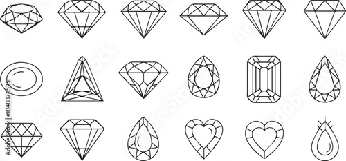 Collection of various gemstone shapes and designs