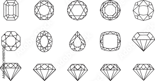 Collection of various gemstone shapes and designs
