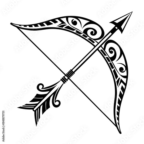 Intricate bow and arrow design