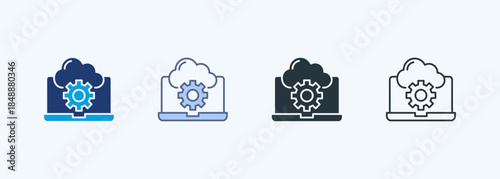 Cloud Computing Multiple Style Icon Collection