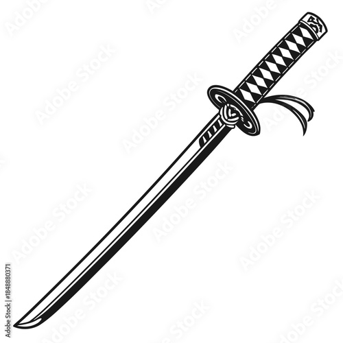 Traditional japanese samurai sword