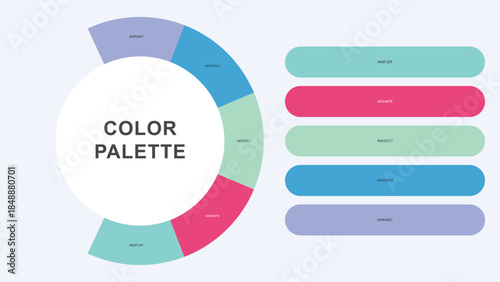 Pastel Color Palette Infographic – Modern Circular Chart with Hex Codes Vector