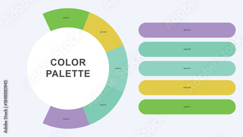 Pastel Color Palette Infographic – Modern Circular Chart with Hex Codes Vector