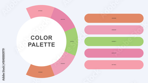 Pastel Color Palette Infographic – Modern Circular Chart with Hex Codes Vector