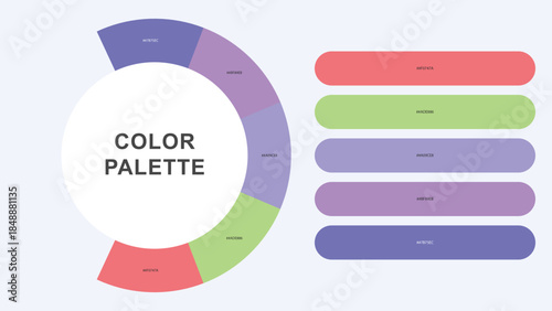 Pastel Color Palette Infographic – Modern Circular Chart with Hex Codes Vector