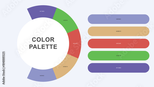 Pastel Color Palette Infographic – Modern Circular Chart with Hex Codes Vector