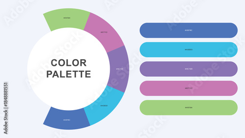 Pastel Color Palette Infographic – Modern Circular Chart with Hex Codes Vector