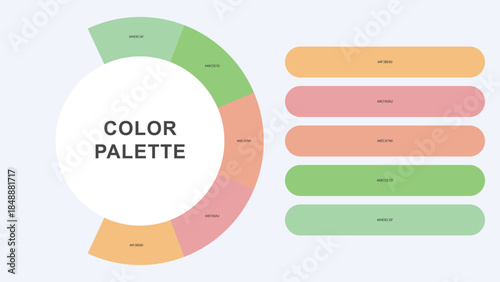 Pastel Color Palette Infographic – Modern Circular Chart with Hex Codes Vector