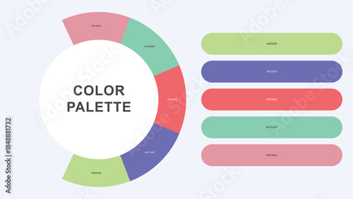 Pastel Color Palette Infographic – Modern Circular Chart with Hex Codes Vector