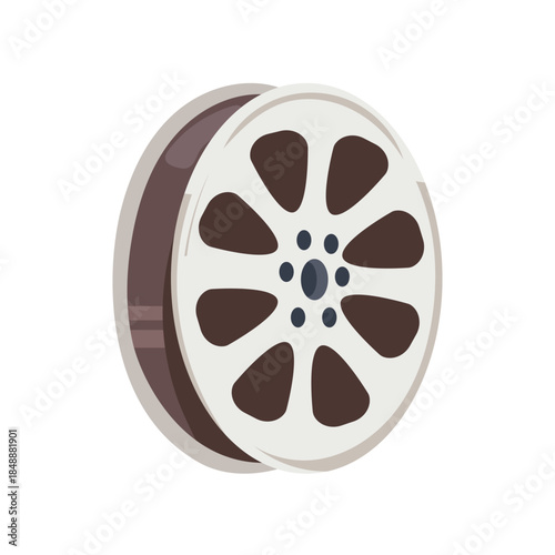 Movie reel. Flat vector clipart, illustration with isolated background.