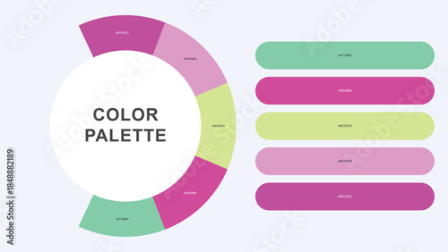 Pastel Color Palette Infographic – Modern Circular Chart with Hex Codes Vector