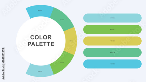 Pastel Color Palette Infographic – Modern Circular Chart with Hex Codes Vector