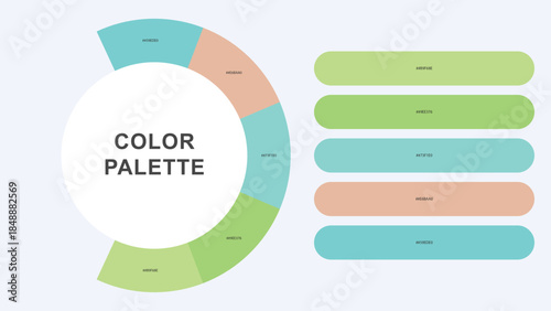 Pastel Color Palette Infographic – Modern Circular Chart with Hex Codes Vector