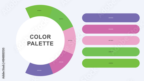 Pastel Color Palette Infographic – Modern Circular Chart with Hex Codes Vector