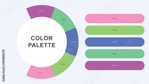 Pastel Color Palette Infographic – Modern Circular Chart with Hex Codes Vector