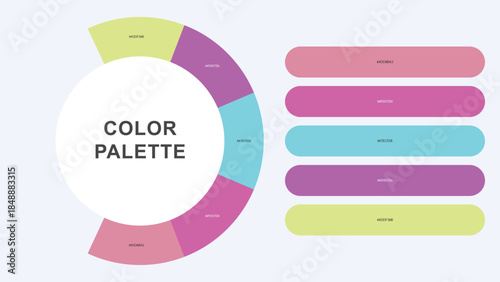 Pastel Color Palette Infographic – Modern Circular Chart with Hex Codes Vector