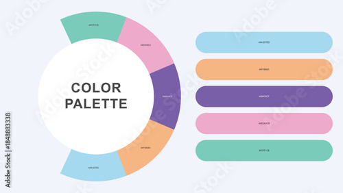 Pastel Color Palette Infographic – Modern Circular Chart with Hex Codes Vector