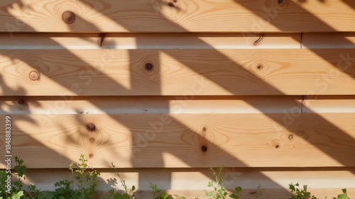 Moving Sunlight and Shadows on Wooden Wall - Natural Light Pattern Animation for Relaxation Videos, Ambient Backgrounds, and Meditation Content