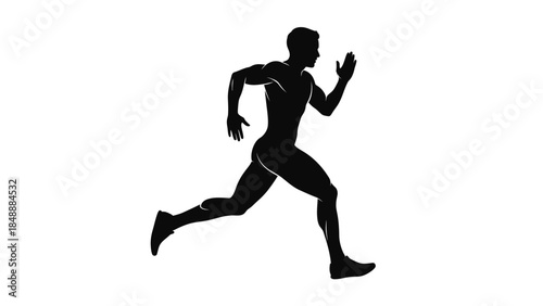 Dynamic silhouette of a running athlete showcasing motion and agility