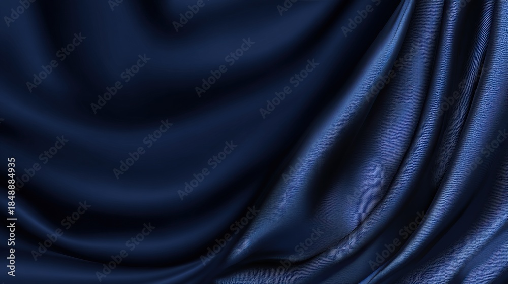 Fototapeta premium Elegant fabric texture abstract minimalist vector illustration, dark blue background, smooth curves, bright lighting, clear focus, high resolution, high quality