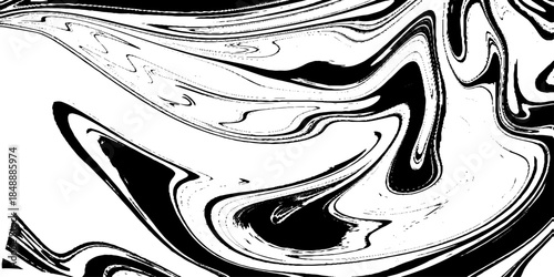 Abstract monochrome ink marble background. 
