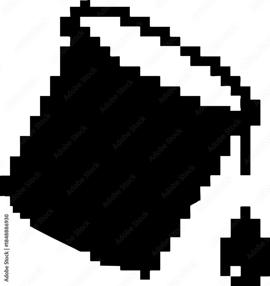 Fototapeta premium Pixel art icon of paint bucket pouring color spill