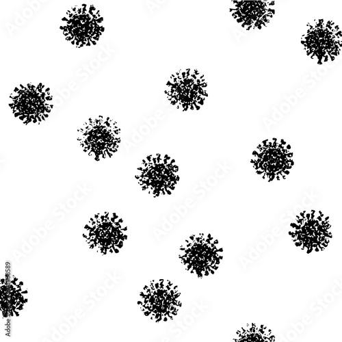 Coronavirus Particles on White Background