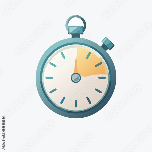 Vintage Stopwatch icon, a classic timekeeping device for measuring intervals, isolated on a white background