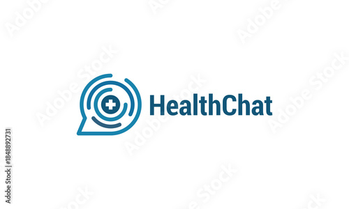 simple and modern HEALTH CHAT logo design template elements