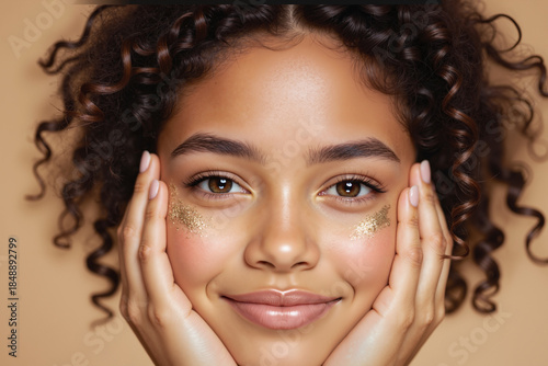 Festive Glitter Makeup Portrait – Sparkling Glamour for New Year's Eve Celebration and Beauty Blogs