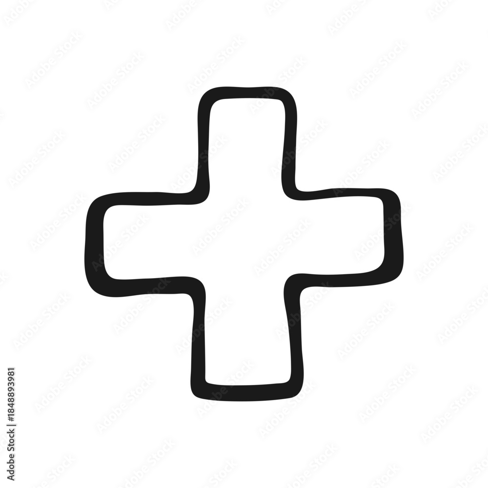 Fototapeta premium Hand-Drawn Cross Symbol Icon