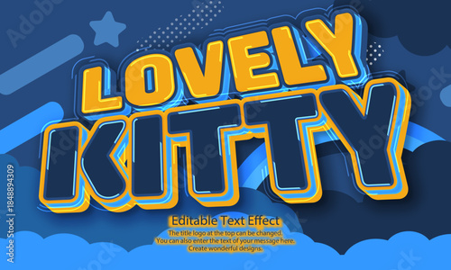 [Editable Text Effect Logo] ”lovely Kitty  Logo” The title logo style is  A cute, adorable, pop and casual background with a glossy and dynamic pop logo style..