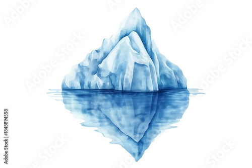 Iceberg Watercolor Vector Illustration Isolated on Transparent Background Arctic Floating Ice Landscape