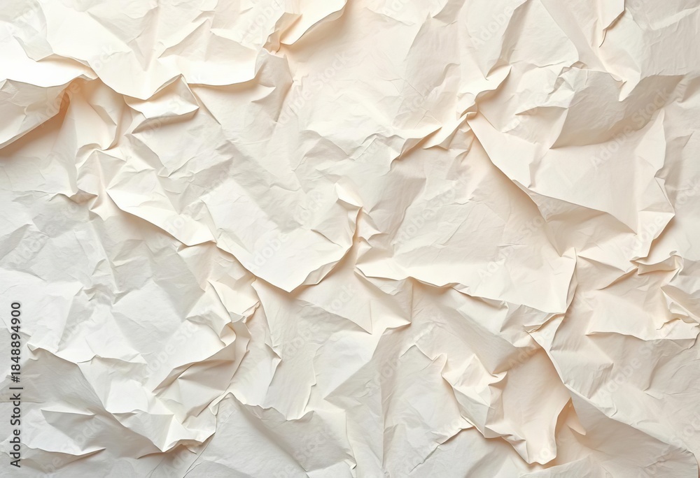 Obraz premium Delicate, crinkled sheet of white tissue paper, soft texture, clean background, art