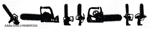 chainsaw silhouette clipart bundle 