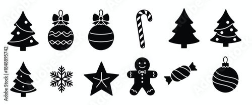 collection of festive christmas icons