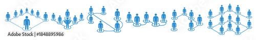 connecting people network set vector illustration
