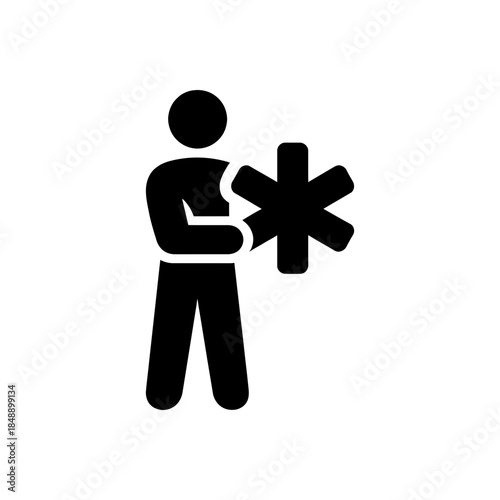 Man Holding Asterisk Symbol Icon