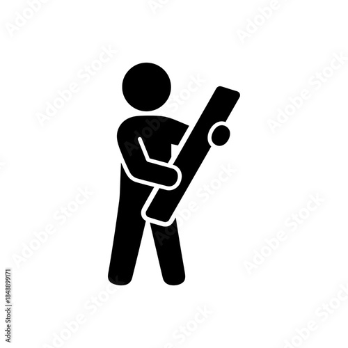 Man Holding Oblique Beam Icon