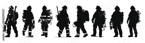  firefighter silhouette vector bundle set of firefighters 